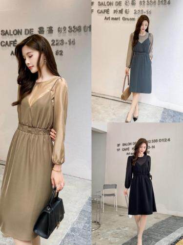 秋装新款连衣裙两件套，女装连衣裙，金姿丹