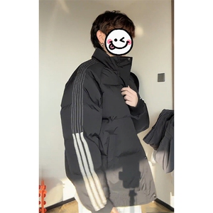 深度库存10W件冬季大码条纹撞色中性保暖时尚棉袄M2912-特P65控98图片