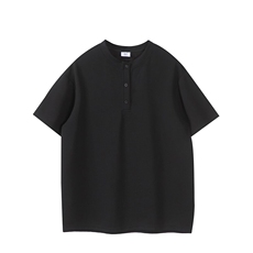 德物白底图可二开M-5XL250克玉米粒亨利领短袖夏季冰丝T恤男，男装T恤，电商C306-1