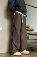 保暖加绒裤打褶灯芯绒长裤休闲垂感拖地裤男D6004-TP4568，男装休闲裤，电商A102