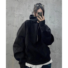 抖音得物二开美式重磅宽松结构拉链设计防风高领连帽卫衣外套W76，男装卫衣，电商A486