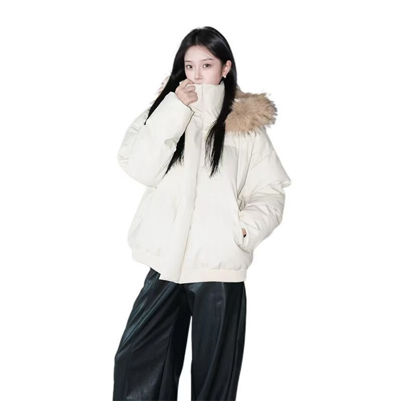 网图可拆卸连帽冬季白毛连帽PU皮棉衣棉服外套310A-MY9891-P88，男装棉衣，四季星座310A