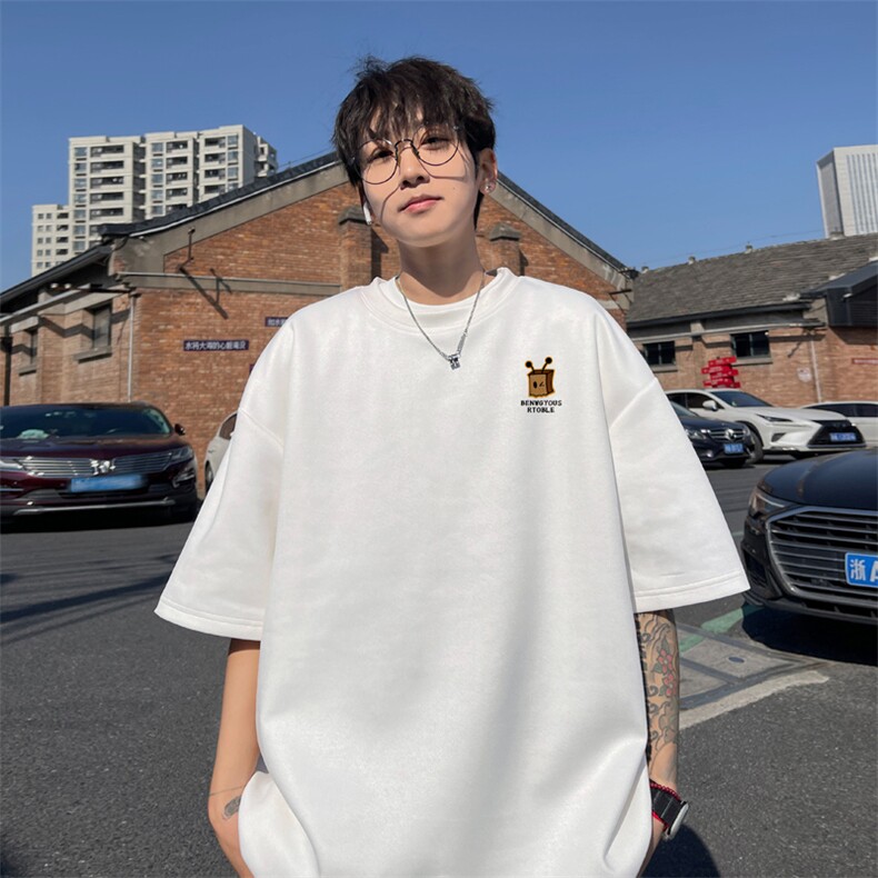麂皮绒！重磅麂皮绒短袖t恤男JPDX204-特P19控38,男装T恤,电商B367