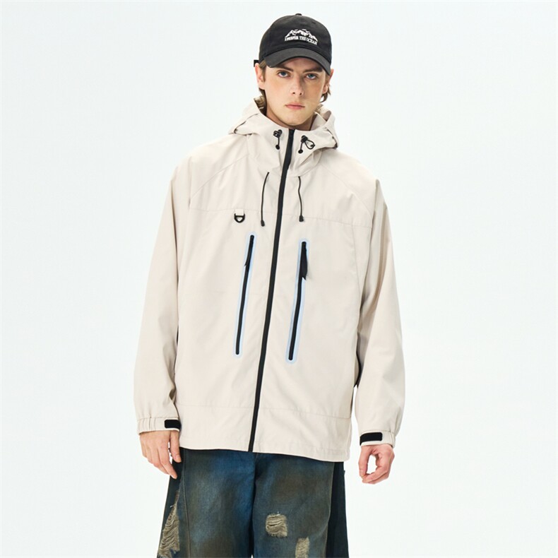 反光户外连帽冲锋衣外套男登山服运动休闲百搭夹克JK3509特P78,男装夹克,星座309（原A406）