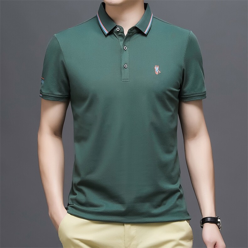 新品短袖t恤男装中青年透气翻领半袖T恤夏季新款休闲polo衫P54,男装T恤,钱塘6003A(原)4033A