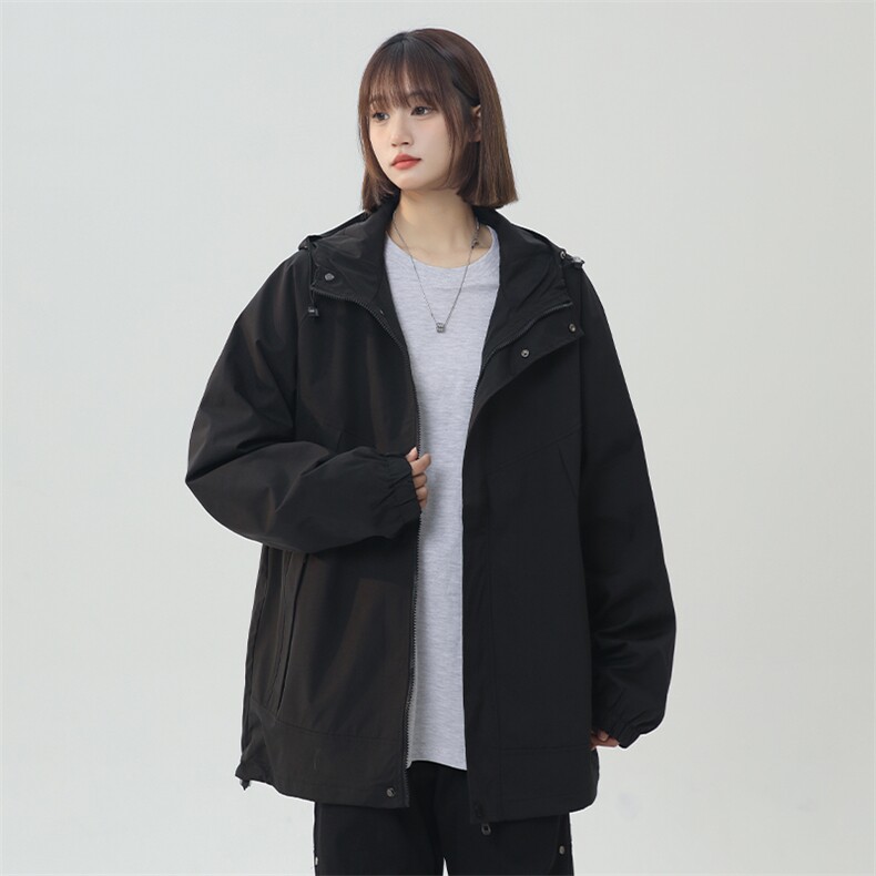 女模山系机能风连帽秋季宽松冲锋衣夹克外套男女2588TP45,男装夹克,电商A247