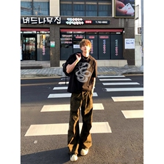 XZ809A/BBBT18/P20/控38重磅印花美式复古圆领T恤，男装T恤，星座809A(原222-1)