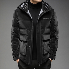 新款羽绒服男连帽冬季中年男士保暖休闲90白鸭绒外套DS2156-P255，男装羽绒服，电商B212（原钱塘6029）