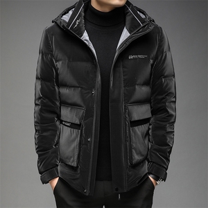 新款羽绒服男连帽冬季中年男士保暖休闲90白鸭绒外套DS2156-P255图片