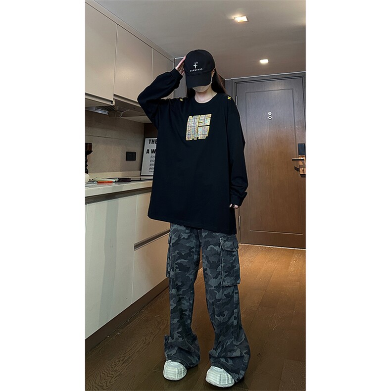 自家图现货纯棉情侣宽松圆领刺绣风卫衣T恤男女WY18-特P35控58,男装T恤,星座205-5