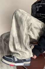 A1436TP38控65-2025春季新款美式扎染裤子男高级感直筒痞帅休闲裤，男装休闲裤，电商B241