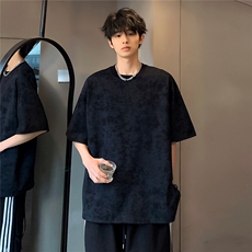 美式复古套头小众圆领短袖时尚通勤学生上衣T恤潮牌痞帅男T13-P25，男装T恤，电商C307