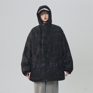 加绒加厚盘扣棉衣男女棉服新中式连帽面包服棉袄外套【G1616-P95图片