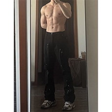 出数据肌肉有原图漆点泼墨牛仔裤嘻哈常规55加绒65，男装牛仔裤，星座310A-4