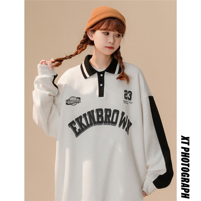 1中性风POLO领卫衣女情侣大码休闲套头卫衣男外套男C7720P55控88，男装卫衣，星座226-2