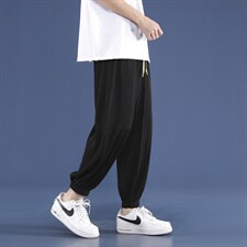 2023夏季薄款休闲裤男冰丝新款潮流九分长裤  2011-特批32图片