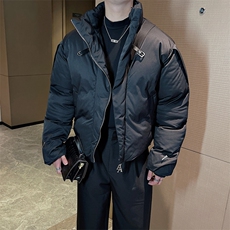 小众设计结构立领保暖棉服外套金属装饰简约高级加厚棉衣M131P158，男装棉衣，电商B267