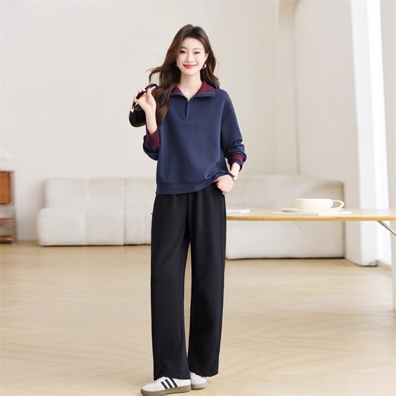 减龄穿搭一整套休闲运动套装女秋宽松卫衣阔腿裤两件套，女装套装/套裙，璐依舞