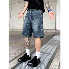 2025年男夏季直筒型蓝色短裤时尚百搭DA07-P42，男装牛仔裤，星座208-5