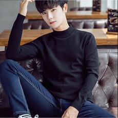 网络图现货美式秋冬高领加绒男士打底衫休闲内搭毛衣J033MY-P45，男装T恤，星座715-7