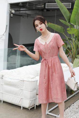 夏季新款天丝刺绣外套连衣裙，女装连衣裙，红利秀雅