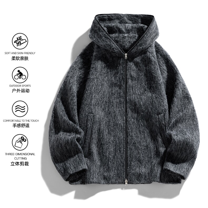 2025新秋款粗纺防羊绒毛呢夹克上衣外套DSA157B-J2563-P91,男装夹克,电商A157B