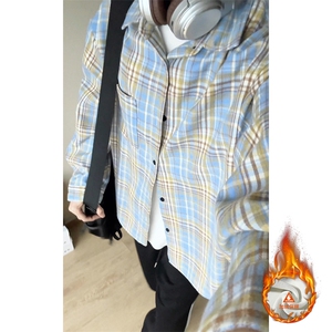 秋冬格子大码宽松加绒长袖衬衫外套C2170-特P24/CJ9734-特P40图片
