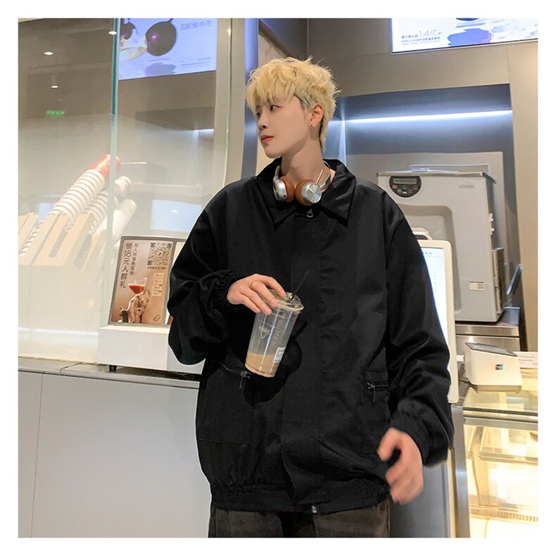 MA180-P70网红高级痞帅春季新品ins西服面料金属拉链垫肩短款夹克，男装夹克，星座1611A-1