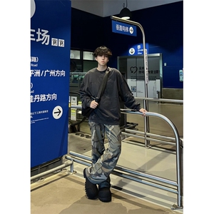 【有货】军绿色伐木迷彩工装裤男美式vibe裤子高街K7049HH-特P55图片