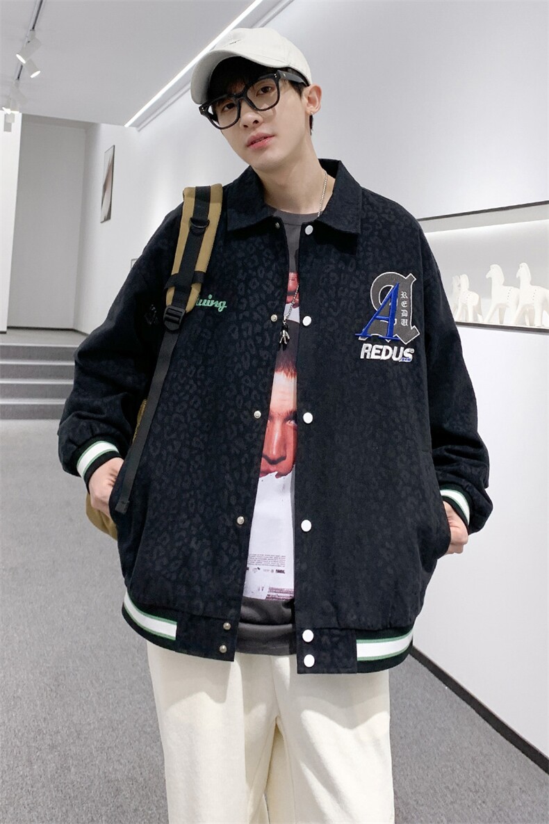 秋装新品刺绣夹克情侣款2023中性风男女简约棒球服外套8007-P85,男装夹克,电商A441-1