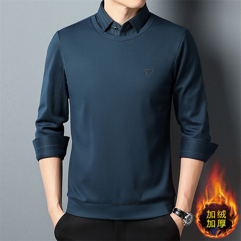 CA1010T608钱塘2020-2时尚休闲冬季厚款加绒中年男士毛衣P67图片