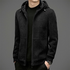 ZL92166冬季新款男士夹克时尚连帽休闲毛呢外套爸爸装上衣P260，男装夹克，钱塘6003（原4033）