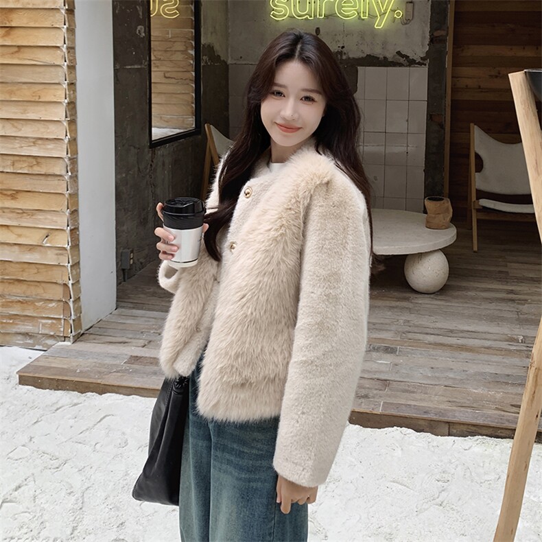 现货2025新款仿皮草外套气质毛绒女外套2C212-G12-P175-K258,女装短外套,2C212