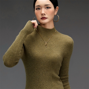 2025年秋季常规套头单件长袖时尚百搭通勤抽条女半高一线成衣图片
