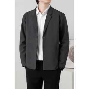 春秋季休闲西装外套男韩版宽松帅气痞帅轻熟商务西服套装 W01图片