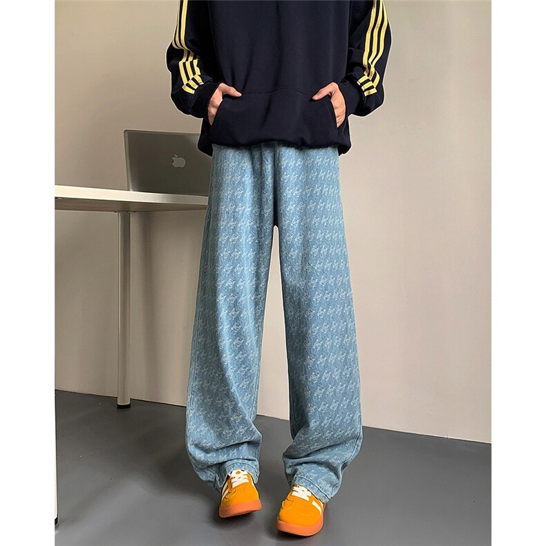 欧美印花牛仔裤男潮牌满印直筒裤美式高街牛仔裤CK1122-P45,男装牛仔裤,星座1001-1
