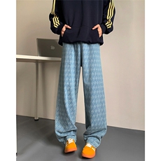 欧美印花牛仔裤男潮牌满印直筒裤美式高街牛仔裤CK1122-P45，男装牛仔裤，星座1001-1