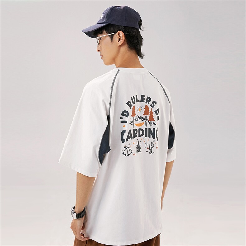 2025夏季新款男装日系潮牌纯棉印花圆领宽松短袖休闲T恤T912-F44,男装T恤,电商A101（原外27）