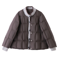 2025冬季新款韩系拼接假两件短款外套女冬季白鸭绒羽绒服，女装羽绒服，自然秀