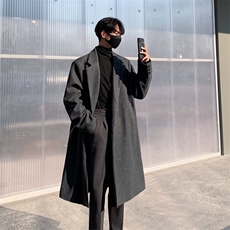 2024新款长款大码毛呢大衣秋冬韩范英伦风衣外套DSA157B-J251-P98，男装风衣，电商A157B