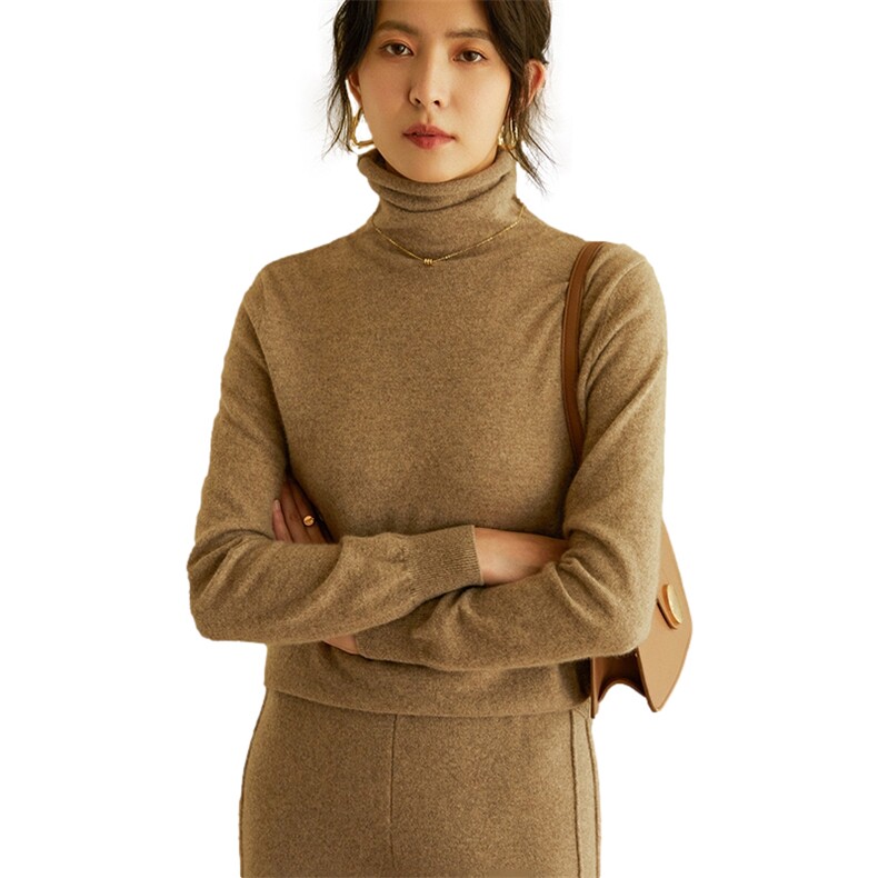 山羊绒基础百搭堆堆领纯色羊绒衫女冬季新品,女装羊绒衫,绒美人羊绒