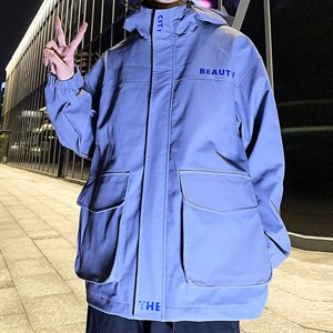港风字母印花连帽皮衣男秋冬季百搭皮夹克A090-JK76 P115 限138图片