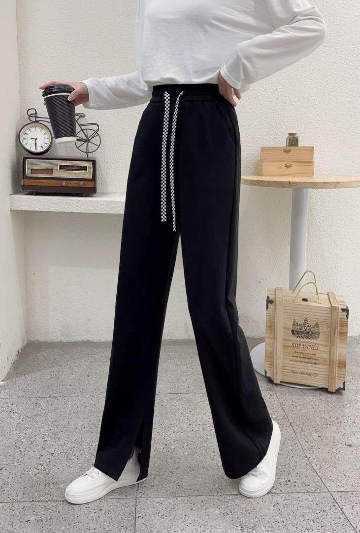 2022春装新款百搭显瘦、显高阔腿裤内侧裤脚开叉，其它，简 影