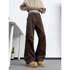 B221美式ins高街暗黑拼接休闲工装洗褪牛仔裤LK25603-特P50控88，男装牛仔裤，电商B221