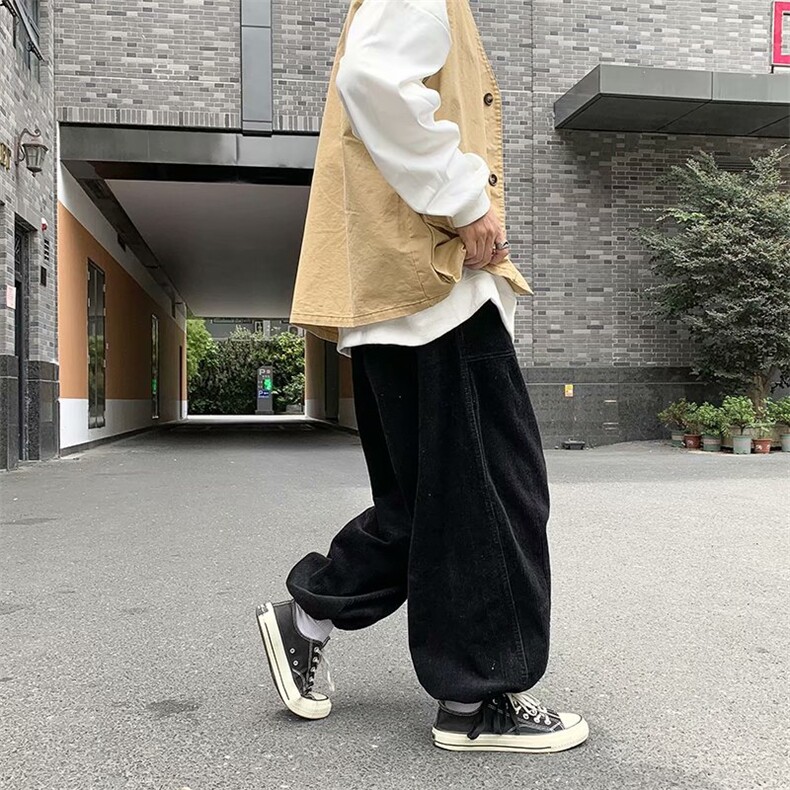 男秋季新款灯芯绒阔腿休闲裤K016P30,男装休闲裤,星座1116-2