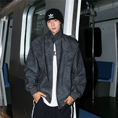2026港风扎染面料字母刺绣男金属装饰大码M-5XL夹克男JK77861P85，男装夹克，星座227-7