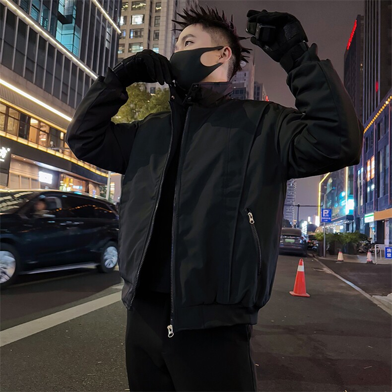 AY139/P128控168冬季社会小伙解构白底韩式修身保暖棉服男黑首,男装棉衣,星座305B-1