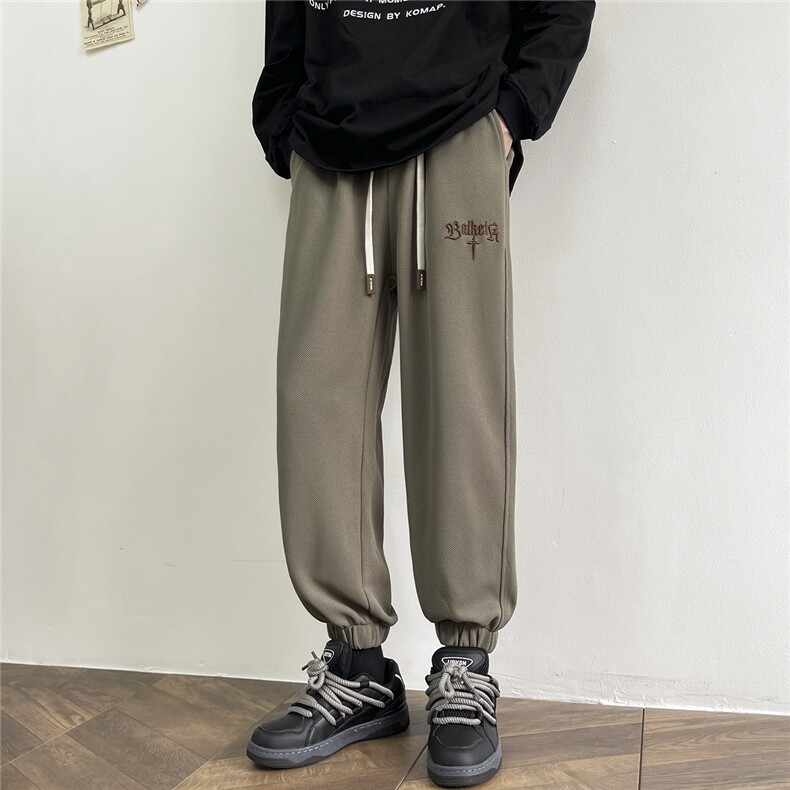 秋季束脚裤男宽松刺绣休闲裤D329-QM613-P45-控68,男装休闲裤,电商D329