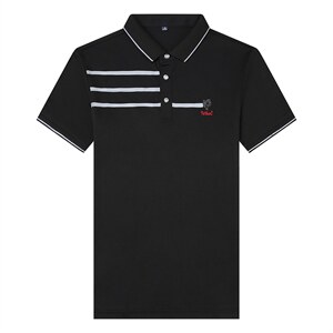 短袖T恤男纯色翻领Polo2023夏季新品中青年衫宽松潮流男士含棉质图片