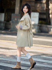 风衣外套女2025秋季新款休闲小个子高级感中长款收腰大衣潮，女装风衣，沁沁公主